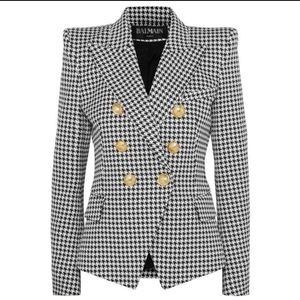 NWT BALMAIN DOUBLE BREASTED HOUNDSTOOTH BLAZER